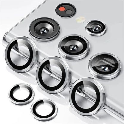 Camera Matel Ring  For Samsung Galxy S24 Ultra S23 FE Plus S24+ S22 S25 ultra Back Lens Tempered Glass Cover Guard Rear Case Cap