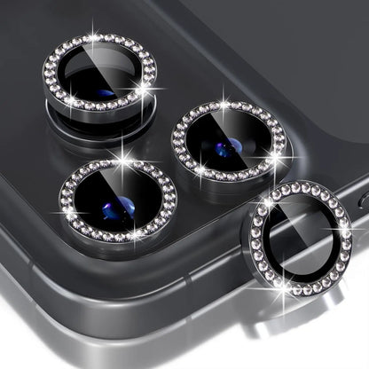 Bling Glitter Diamond Metal Frame Camera Protector For IPhone 18 Pro Max 17 Pro 17 Alloy Lens Tempered Glass Film Ring Cover Cap