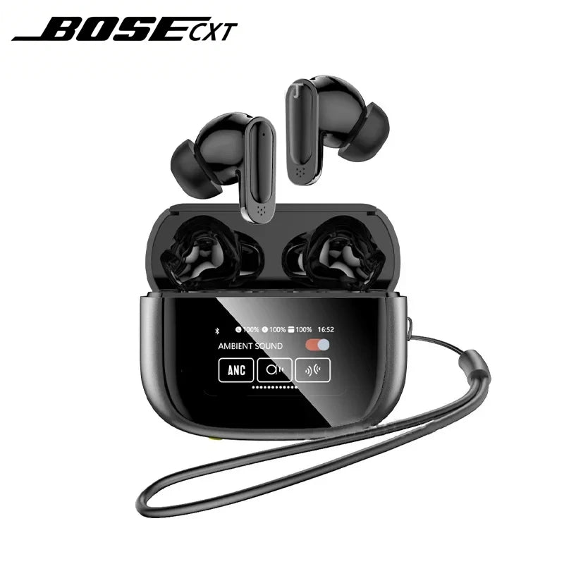 BOSECXT Ultra V11 Smart Touch Multi functional Large Screen TWS Wireless ANC Noise Cancelling Earbuds Enc Heavy Bass Earbuds