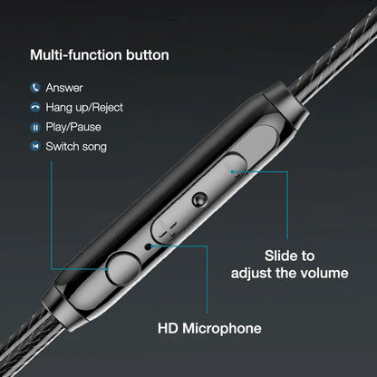 EARDECO Headphone Headset with Mic Wired Headphones Heavy Bass In Ear Stereo Wired Earphone Earbuds Wire Game Phone Earphones
