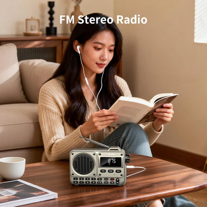 MLOVE BV800P Portable Bluetooth Speaker with FM Radio, MP3 Player, USB/TF Card, AUX & Antenna – All-in-One Audio for On-the-Go