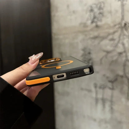 For Magsafe Magnetic Metal Lens Protection Stand Case For  Galaxy Samsung S25 S24 S23  S22 Ultra Plus FE Shockproof Cover Bumper