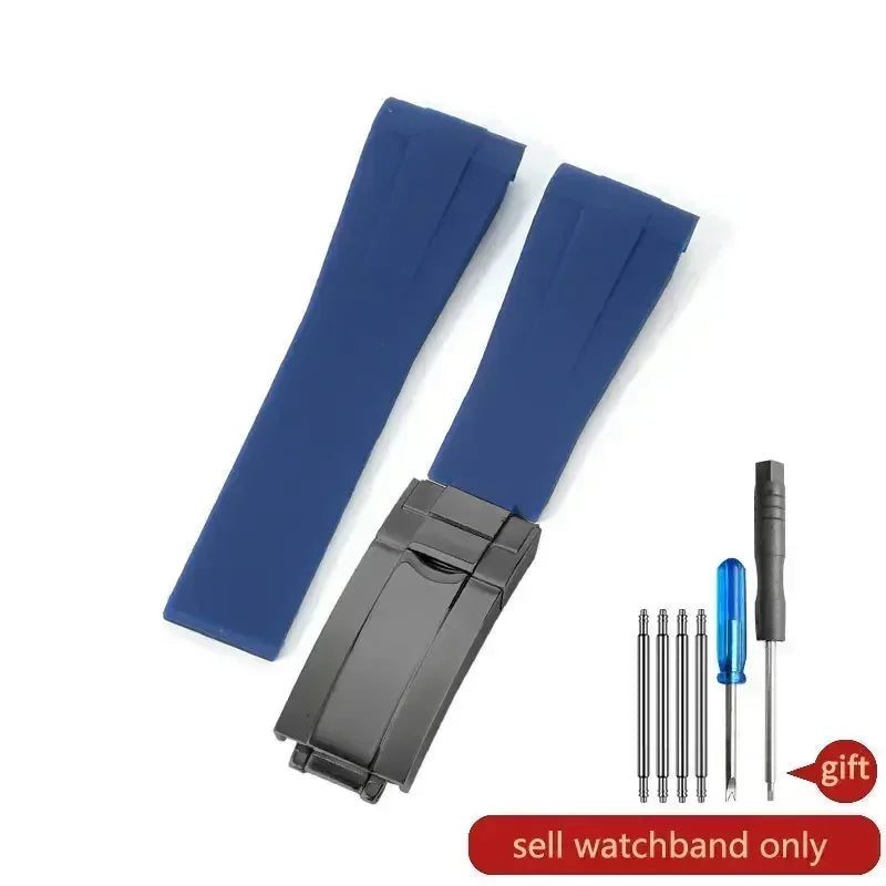 For Rolex Silicone Watch Accessories Original GMT Black Submariner Green Submariner Curved Interface Watch Strap 20 21mm