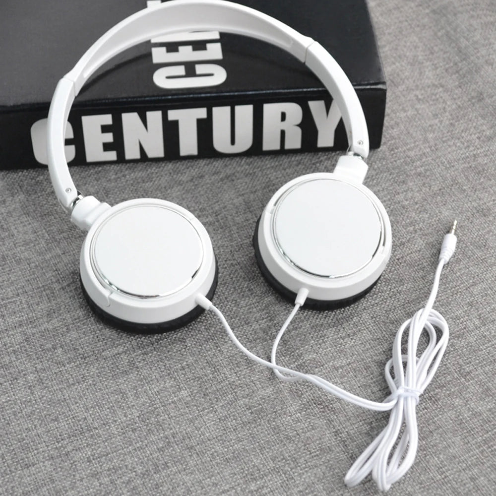 Universal 3.5mm Wired Computer Headphone Foldable Portable Music Gaming Headset Noise Canceling Sports Earphone Stereo Headset
