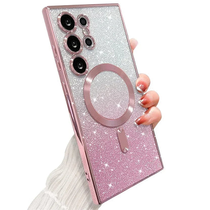 Sparkle Cover For Samsung Galaxy S25 S24 S23 Plus S22 S21 S20 FE S24FE S23FE S21FE S20FE Glitter Note 20 Ultra A56 MagSafe Case