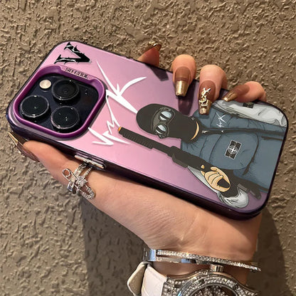 Senior V-VrunkS Matte Hard Case for iPhone 15 16 13 14 12 11 Pro Max XS X XR 8 7 Plus SE 2020 Shockproof Plating Bumper Cover