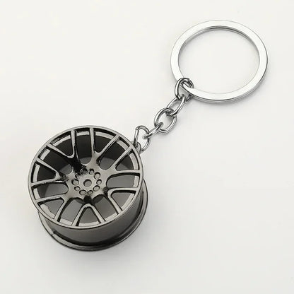 Creative Gear Head Keychain Speed Gearbox Keyring for Car Key Turbo Hub Brake Disc Pendant Shock Absorber Keys Holder Chain Ring