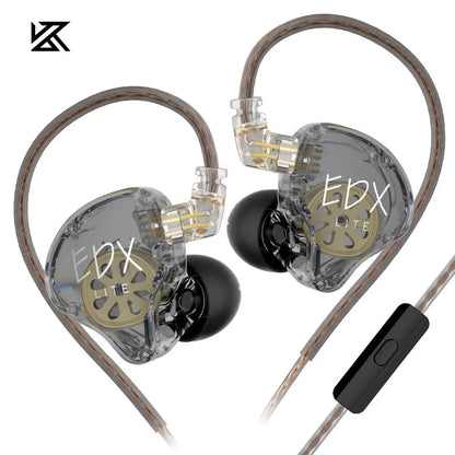KZ EDX Lite HiFi Monitor Earphones Dynamic Driver In Ear Headphones Noise Cancelling Earbuds Detachable design Wired Headest