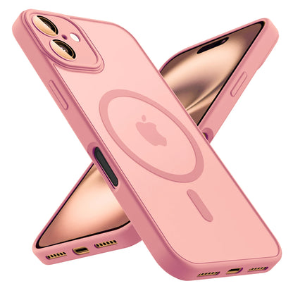 Luxury Frosted Phone Case For iPhone 16 15 14 13 12 11 Pro Max Plus 17 Air For Magsafe Matte Transparent Magnetic Cover