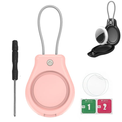 Waterproof AirTag Keychain Holder tag Lock Case Wire Cable,  Anti-Lost Protective Case with Keyring for Luggage, Key, Backpack