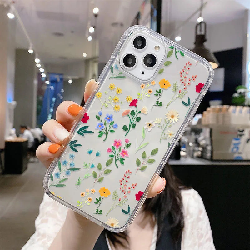 Floral Case For Samsung S23 Ultra S22 S21 S20 FE A54 5G A53 A52 A13 A12 A14 A51 A34 A33 A32 A23 A22 A71 A72 A73 TPU Funda Covers