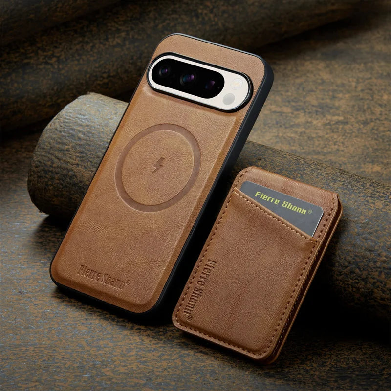EUCAGR 2 In 1 Magnetic PU Leather Phone Case for Google Pixel 10A 9 9Pro XL 8A 8Pro 8 7 7A 7Pro Wallet Cover Cards Holder Cover