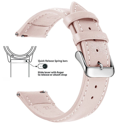 Top Grain Genuine Leather Watch Band, Quick Release 12/14/16/18/19/20/21/22/24 mm Watch Straps, Replacement Bands for Men Women