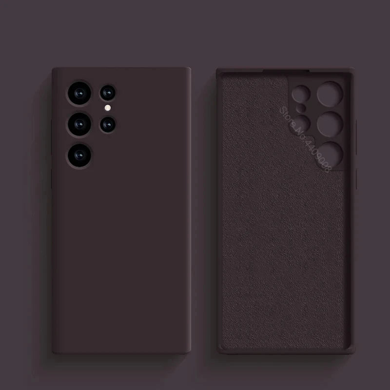 Liquid Silicone Shockproof Case For Samsung Galaxy S24 S23 S22 S21 S25 Ultra A55 A54 A34 A52 5G Accessories Cute Soft Back Cover
