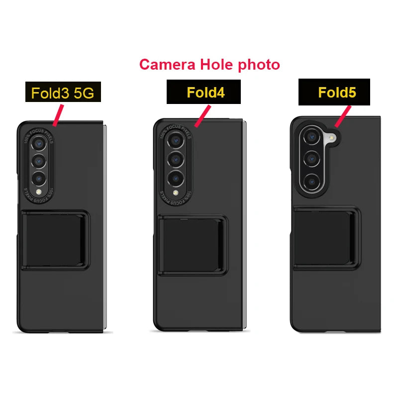 For Galaxy Z Fold 3 4 Case With Built-in Kickstand Bracket Camera Protection Anti Scratch Case Black Blue Green Red For Fold 5 6