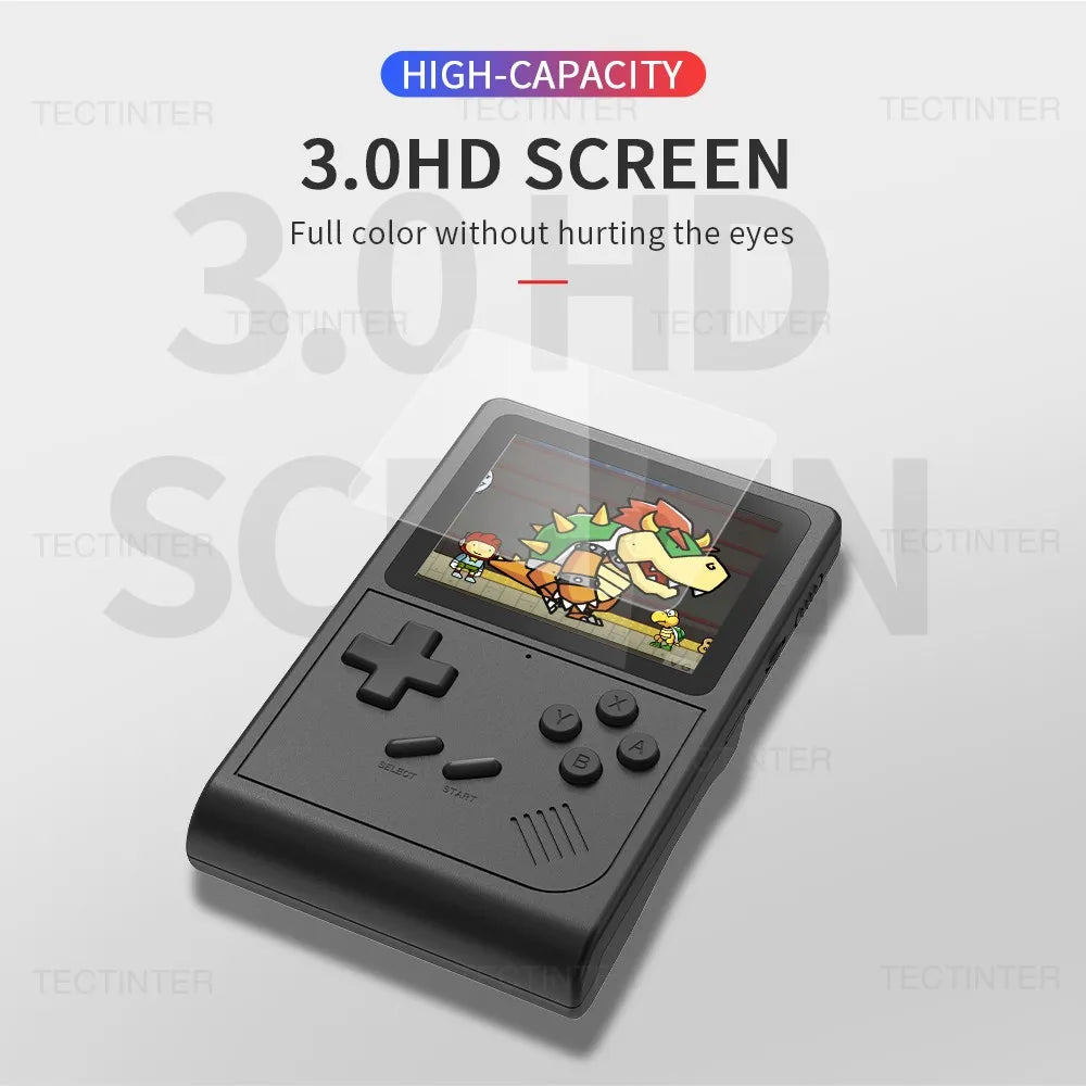 GB300 Portable Handheld Game Player 3.0 inch Screen Video Game Console Built-in 6000 Games Support AV Output for SFC/GBA