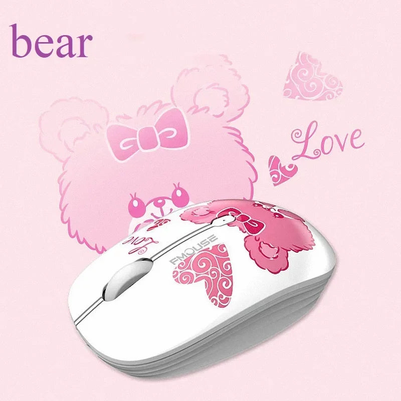 Wireless Mouse for Apple Lenovo Office Creative Cartoon Silent Water Transfer Iris Beautiful Appearance Cute Girl Wireless Mouse