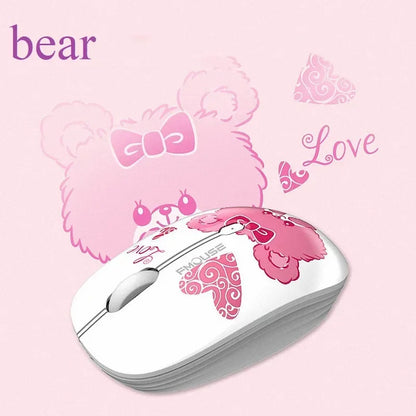 Wireless Mouse for Apple Lenovo Office Creative Cartoon Silent Water Transfer Iris Beautiful Appearance Cute Girl Wireless Mouse