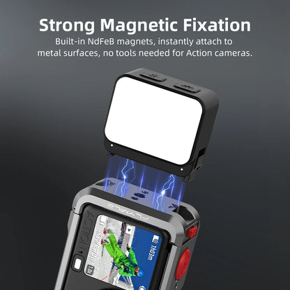 Flymile Action 6 Magnetic Selfie Light Video Lights for DJI OSMO Action 6/Nano Accessories 600MAh Adjustable 3000K/4440K/8700K