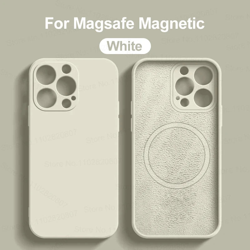 Liquid Silicone For Magsafe Magnetic Case For iPhone 16 15 14 12 11 13 Pro Max 16 Plus Wireless Charging Cover Phone Accessories