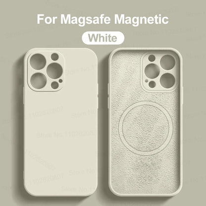 Liquid Silicone For Magsafe Magnetic Case For iPhone 16 15 14 12 11 13 Pro Max 16 Plus Wireless Charging Cover Phone Accessories