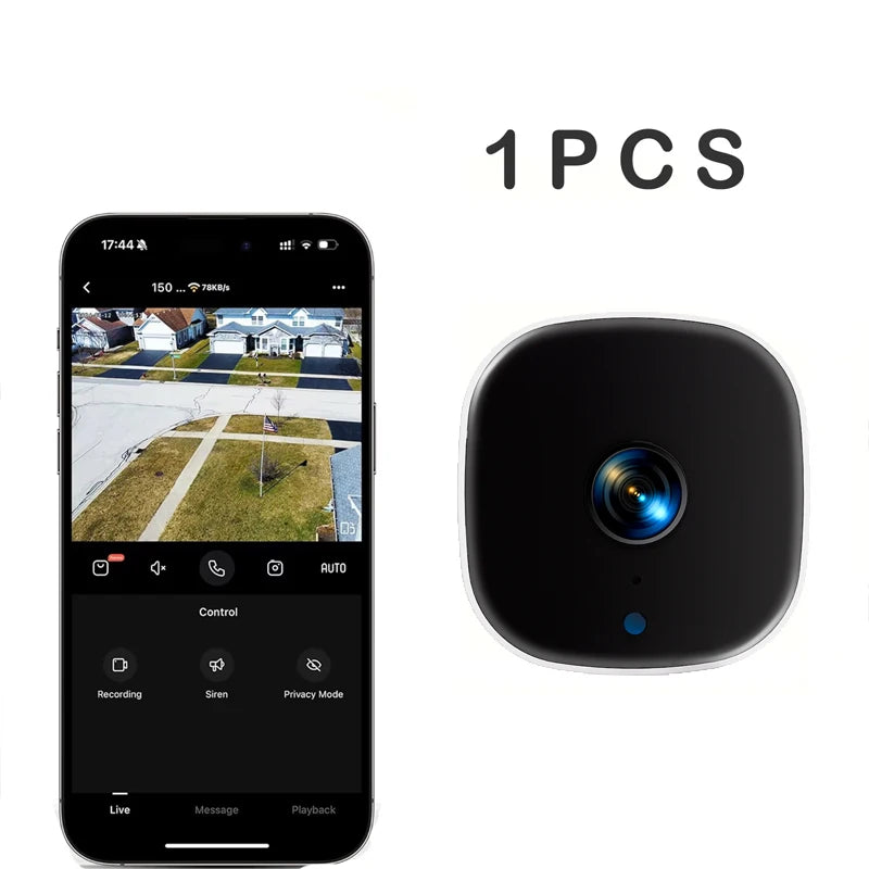 New Security Monitoring High Definition 4K 360° Rotating WiFi Mini Camera No Need for Plug in Night Vision Smart Home Monitoring
