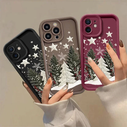 For Samsung Galaxy S25 Ultra S24 S23 FE S22 S21 S20 Plus Note 20 Ultra Shockproof Silicone New Year Christmas Tree Phone Case
