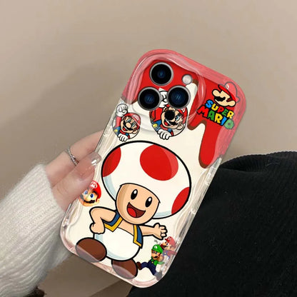 M-Marios Popular Cute Art For Apple iPhone 16 16E 15 14 13 12 11 XR XS X Pro Max Plus Wave Oil Cover Soft Funda Phone Case