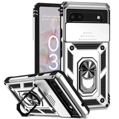 Slide Camera Protect Cover For Google Pixel 10 ProXL 9 8 7 Pro Magnetic Ring Holder Shockproof Armor Phone Case For Pixel 6 7 8A