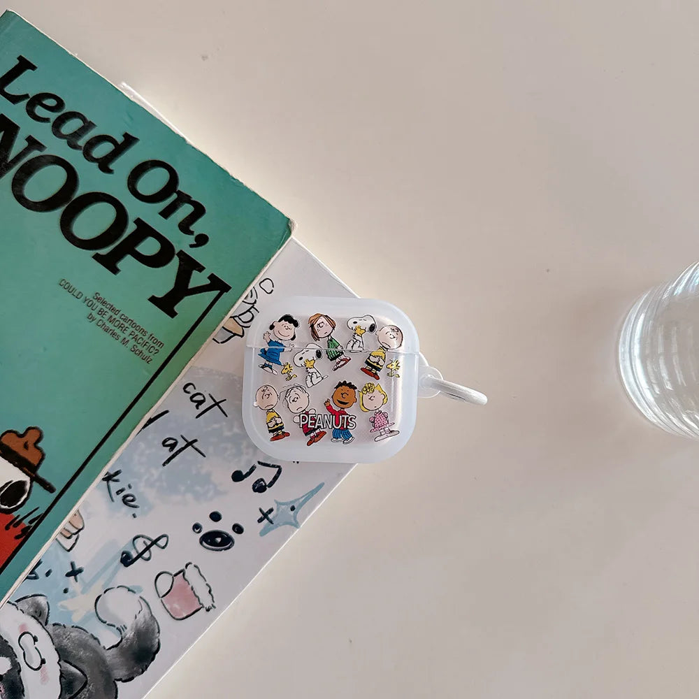 Cute Cartoon Snoopy Charlie Brown Earphone Case For Airpods 4 1 2 3 Pro 2  Wireless Bluetooth Headset Protective TPU Cover
