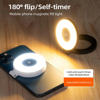 2025 New Smartphone Magnetic Fill Light Mini Selfie Light 3 Modes Adjustable Brightness for Iphone XIAOMI HUAWEI SAMSUNG Phone