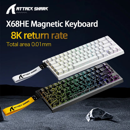 ATTACK SHARK X68HE Magnetic Keyboard Red Wired Mechanical for Pro Gaming 0.01mm Rapid Trigg 8000Hz SOCD/Rs 0.125ms 128K Rate