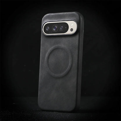 Luxury Sheepskin Leather Magnetic Phone Case For Google Pixel 10 9 8 7 Pro XL 8A 7A Shockproof Business Matte Hard Solid Cover