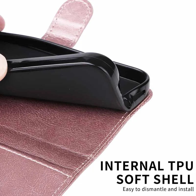 Leather Case For iPhone 17 Air 11 12 13 14 15 16e 16 Pro Max XS XR X 6S 7 Plus 8 SE 2020 Mini Magnetic Flip Wallet Phone Cover