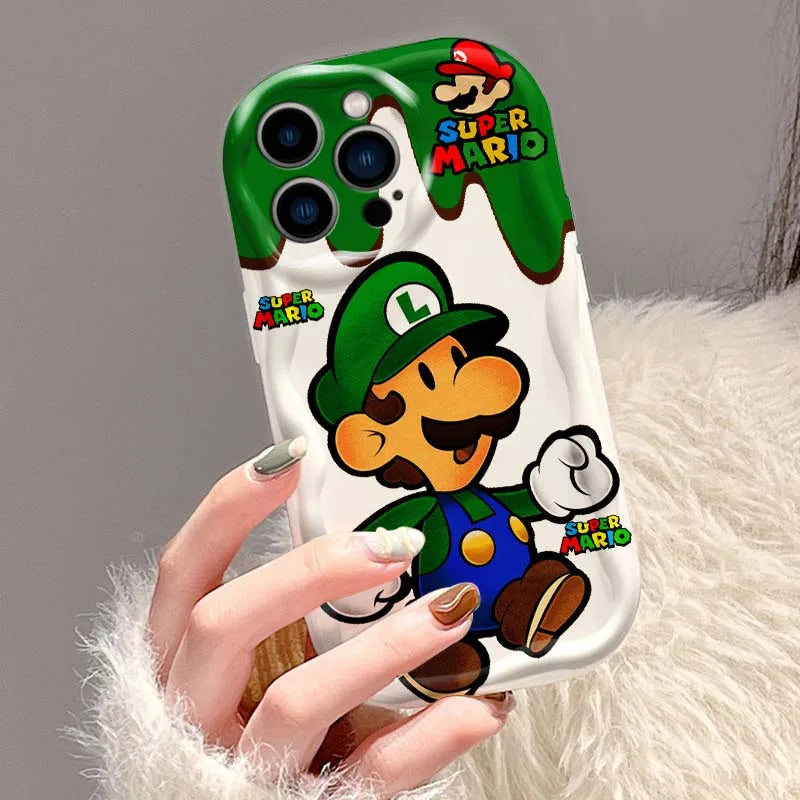 M-Marios Popular Cute Art For Apple iPhone 16 16E 15 14 13 12 11 XR XS X Pro Max Plus Wave Oil Cover Soft Funda Phone Case