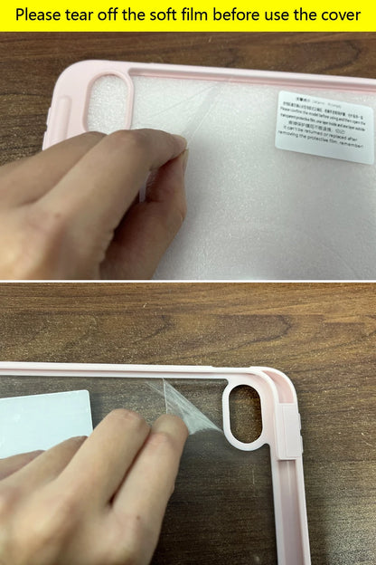 For iPad 10th Gen Case with Pen Holder Trifold Acrylic Clear Back Hard Cover For iPad 10.2 9.7 Air 5 11 iPad 10 9 11th A16 Case