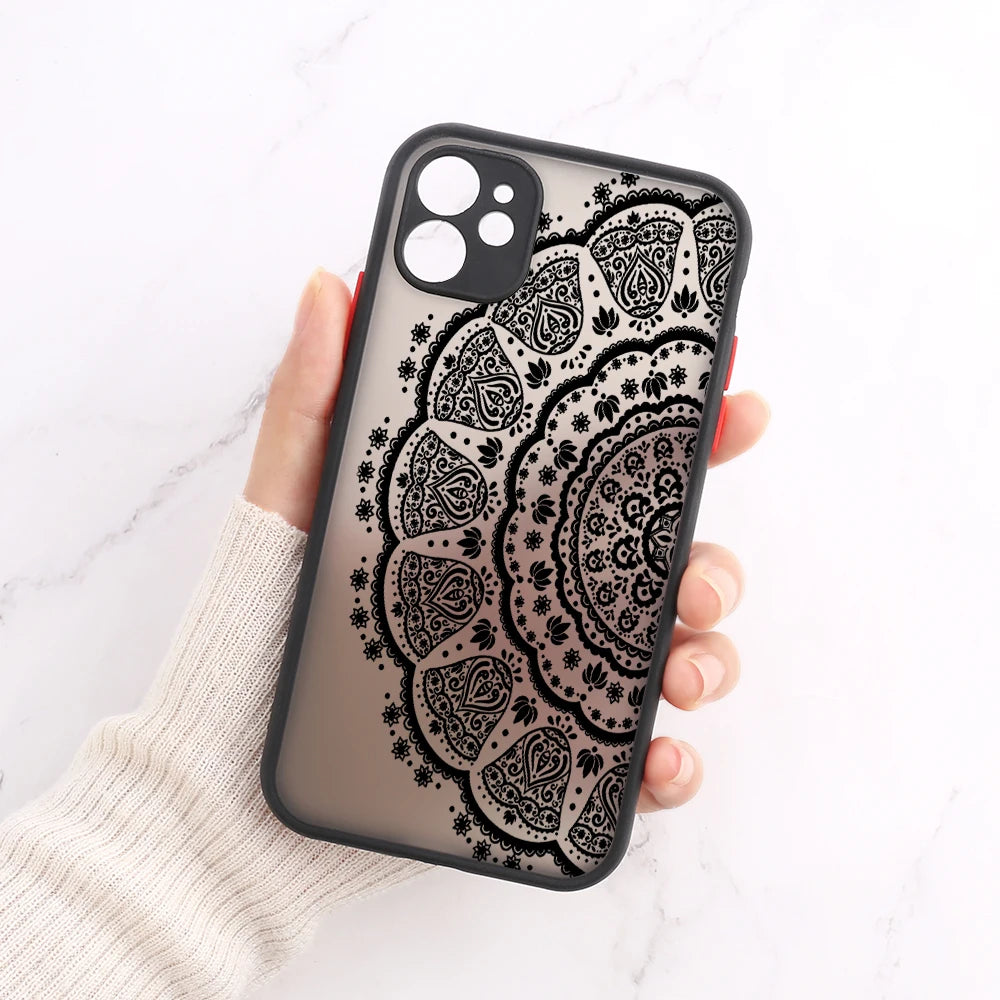 Mandala Dreamcatcher Case For iPhone 11 13 14 12 15 Pro Max Mini XR XS Max 6s 8 7 Plus SE 2022 2020 Clear Shockproof Phone Cover