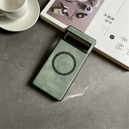 Luxury Magsafe Soft Leather Case For Google Pixel 9 7 8 Pro 6 XL 8A 7A 6A Magnetic Wireless Charging Skin Feel Shockproof Cover