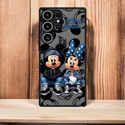 Cool Disney Mickey Minnie Matte Case for Samsung Galaxy S24Ultra S23 S25 Ultra S20 FE S21 S22 Plus S10 S9 S23 5G Phone Cover