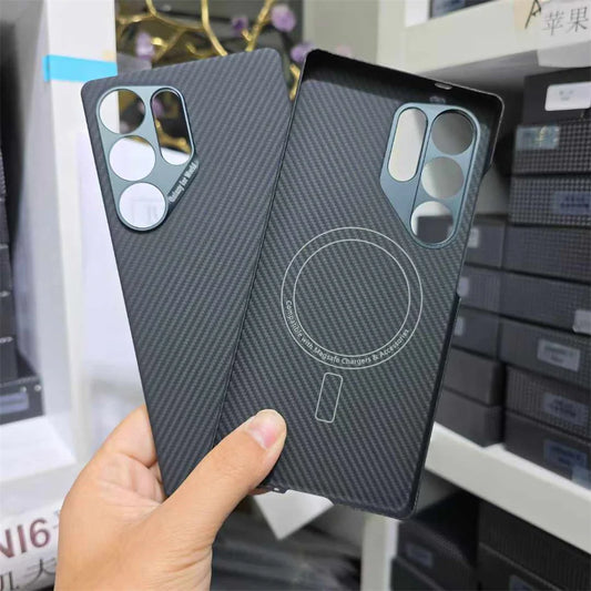 Carbon Fiber Case For Samsung Galaxy S25 Ultra Magnetic Case Aramid Fiber Cover for Galaxy S25 /S25plus  Phone Accessory