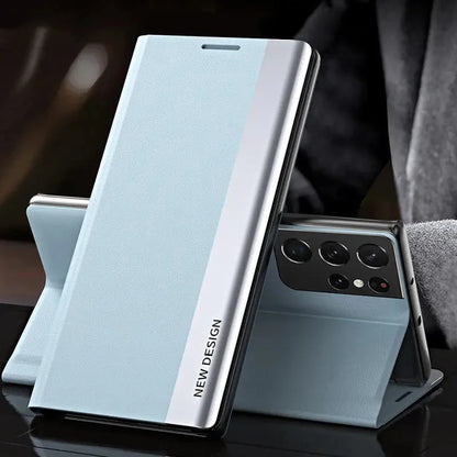 Luxury Leather Flip Case For Samsung Galaxy S25 S24 S23 S22 S21 S20 Ultra Plus S25 Edge S23 S21 S24 FE Note 20 Ultra Stand Cover