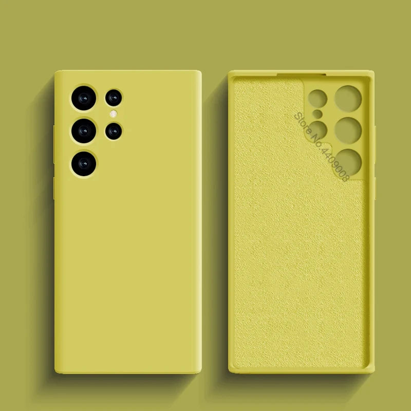 Liquid Silicone Shockproof Case For Samsung Galaxy S24 S23 S22 S21 S25 Ultra A55 A54 A34 A52 5G Accessories Cute Soft Back Cover