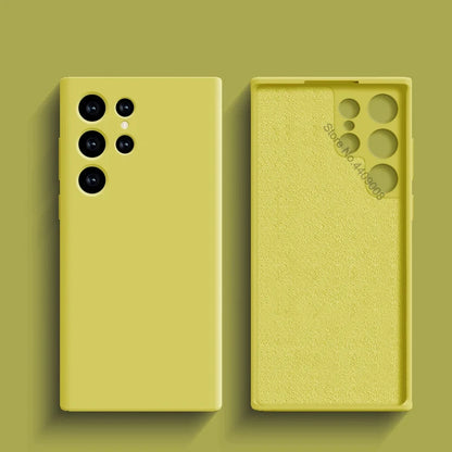 Liquid Silicone Shockproof Case For Samsung Galaxy S24 S23 S22 S21 S25 Ultra A55 A54 A34 A52 5G Accessories Cute Soft Back Cover