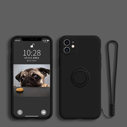 Ring Holder Magnetic Case For Samsung Galaxy S21 S22 Ultra S20 S21 FE S10 Plus Note 20 S9 Plus Soft Liquid Silicone Stand Cover