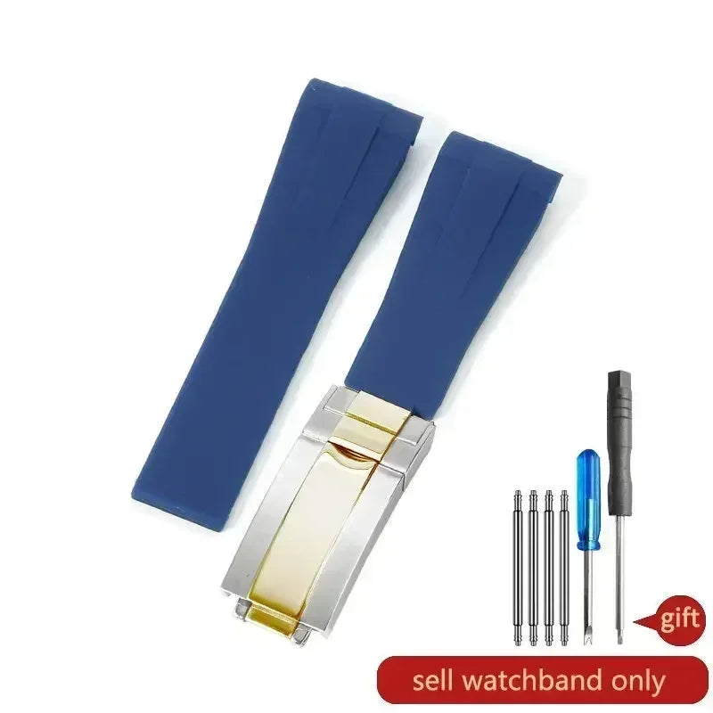 For Rolex Silicone Watch Accessories Original GMT Black Submariner Green Submariner Curved Interface Watch Strap 20 21mm