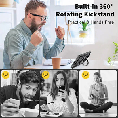 Case For Samsung Galaxy S25 S24 S23 Ultra Plus FE A55 A35 A15 A14 Magnetic Rotated Ring Kickstand Heavy Protection Wallet Cover
