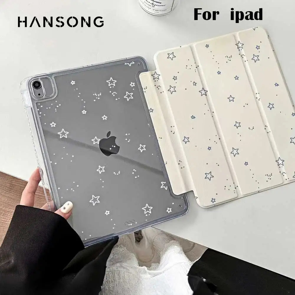Star Design For iPad 10th/11th A16 For iPad Pro 13 11 m5 m4 m3 12.9 Air 11 13 m2 m3 Air4 5 Pro 11Tablet Protective Foldable Case