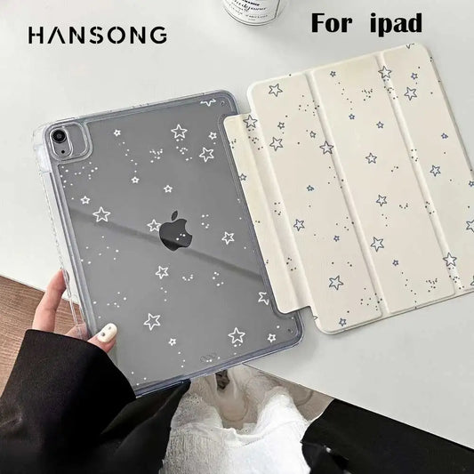 Star Design For iPad 10th/11th A16 For iPad Pro 13 11 m5 m4 m3 12.9 Air 11 13 m2 m3 Air4 5 Pro 11Tablet Protective Foldable Case