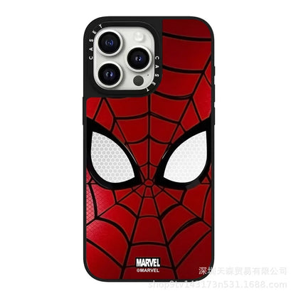 Trendy Brand CAS Co-branded Avengers for Iphone16pro max Marvel Character Phone Case Anti-fall Mirror Spider-Man Birthday Gift