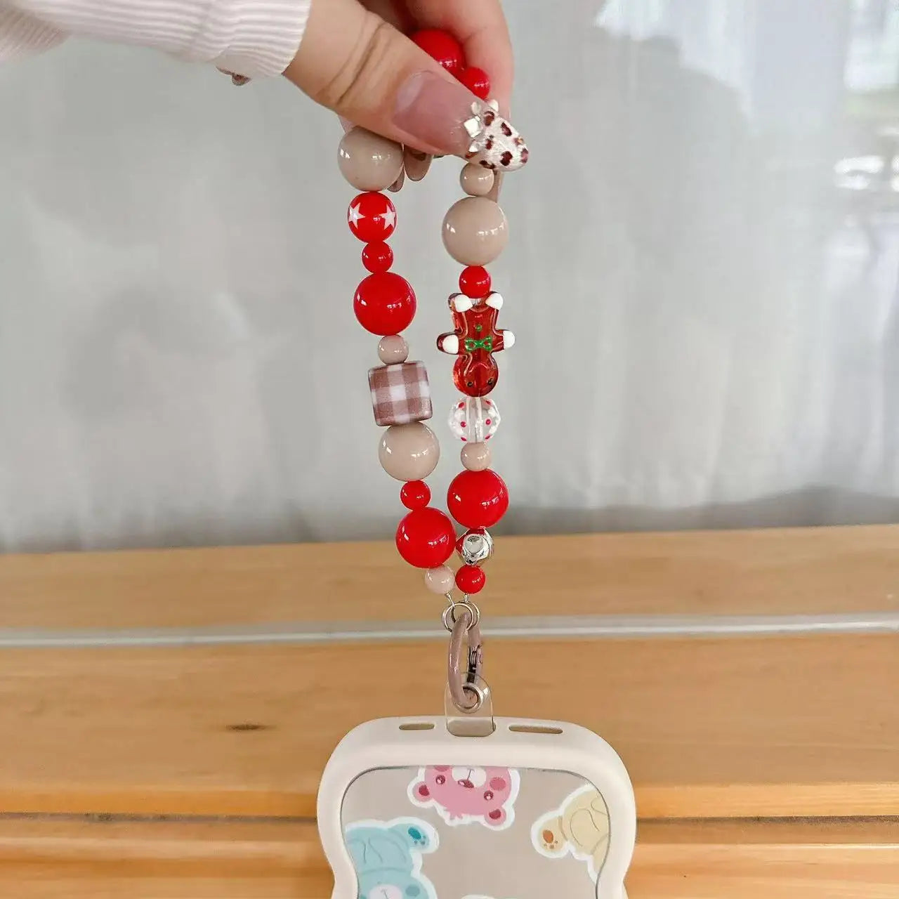 Cute Christmas Phone Chain Pendant Wrist Strap Anti-lost Lanyard Festival For iPhone Decorative Strap Bracelet Phone Accessories